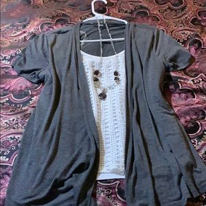 Jacket top netted under matching necklace